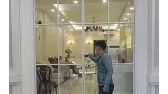 Cửa nhôm Slim 2 cánh mở quay chia nan