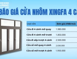 Cửa nhôm Xingfa 4 cánh giá bao nhiêu?