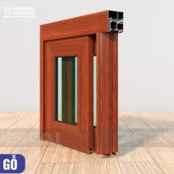 Profile  Nhôm trượt quay QueenViet màu vân gỗ