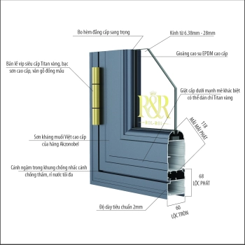 Profile  Nhôm trượt quay QueenViet màu xám ghi