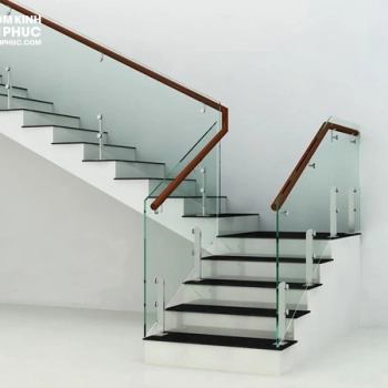 Cầu thang kính cường lực. Giá cầu thang kính cường lực