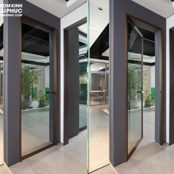 Cửa nhôm Slim cover mở quay