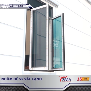 Cửa sổ mở quay nhôm PMA hệ 55 Vát cạnh