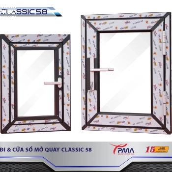 Cửa sổ mở quay nhôm PMA hệ Classic 58