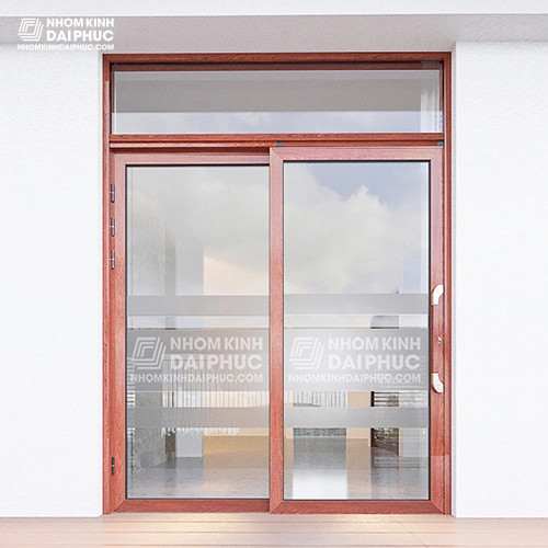 Cửa trượt quay 2 cánh màu nâu vân gỗ Giá cửa trượt quay 2 cánh màu nâu vân gỗ 2,85 triệu/m2