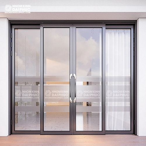 Cửa trượt quay 4 cánh màu nâu cà phê Giá cửa trượt quay 4 cánh màu nâu cà phê 2,4 triệu/m2