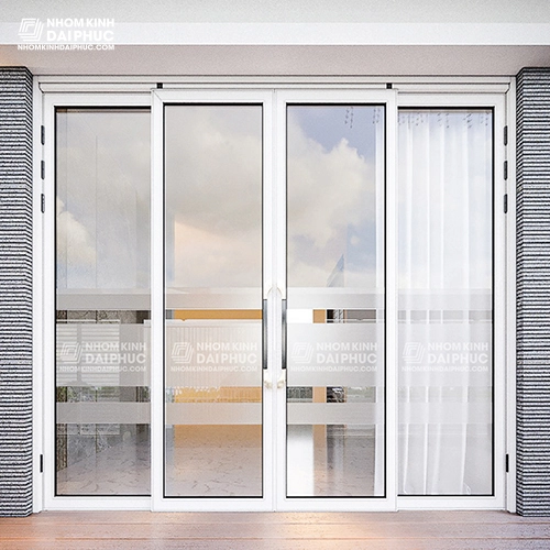 Cửa trượt quay 4 cánh màu trắng Giá cửa trượt quay 4 cánh màu trắng 2,4 triệu/m2