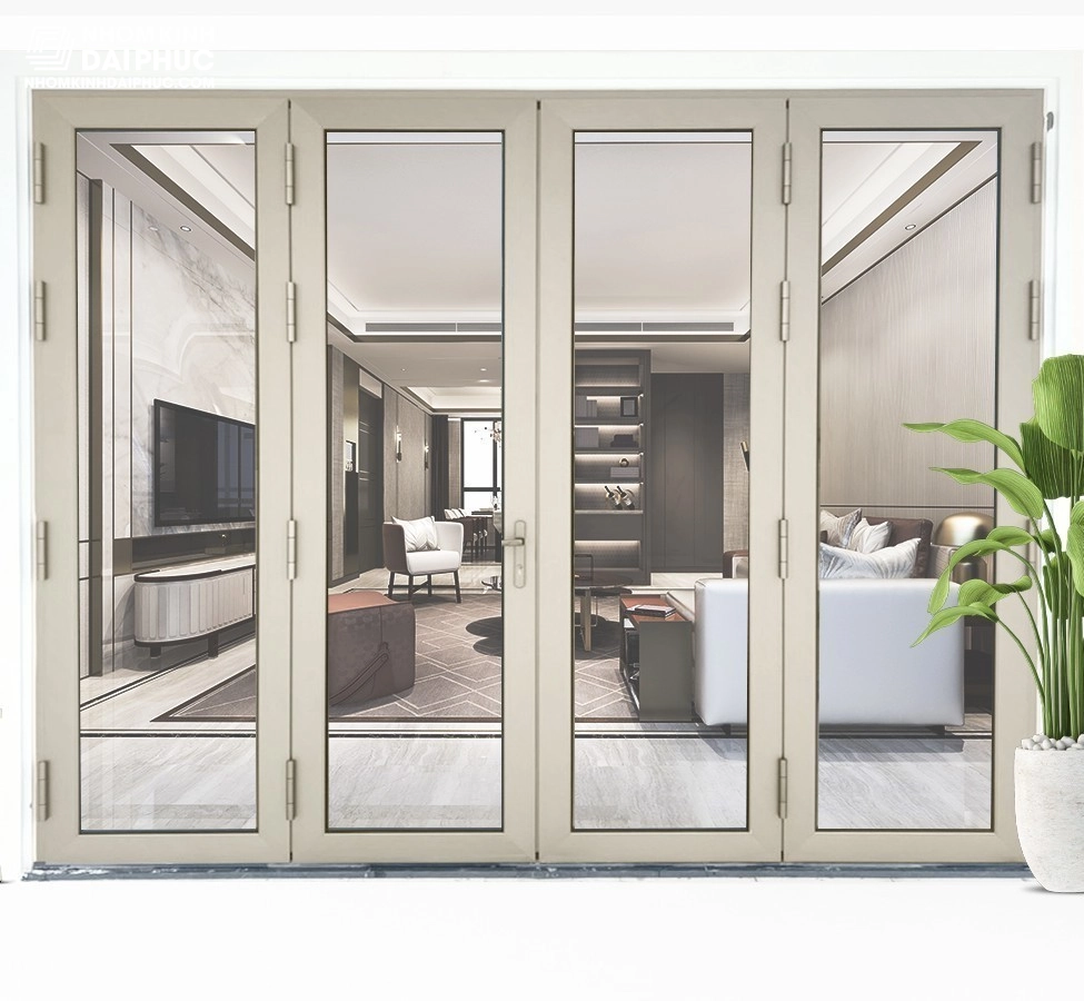 Cửa đi 4 cánh nhôm Maxpro hệ 83