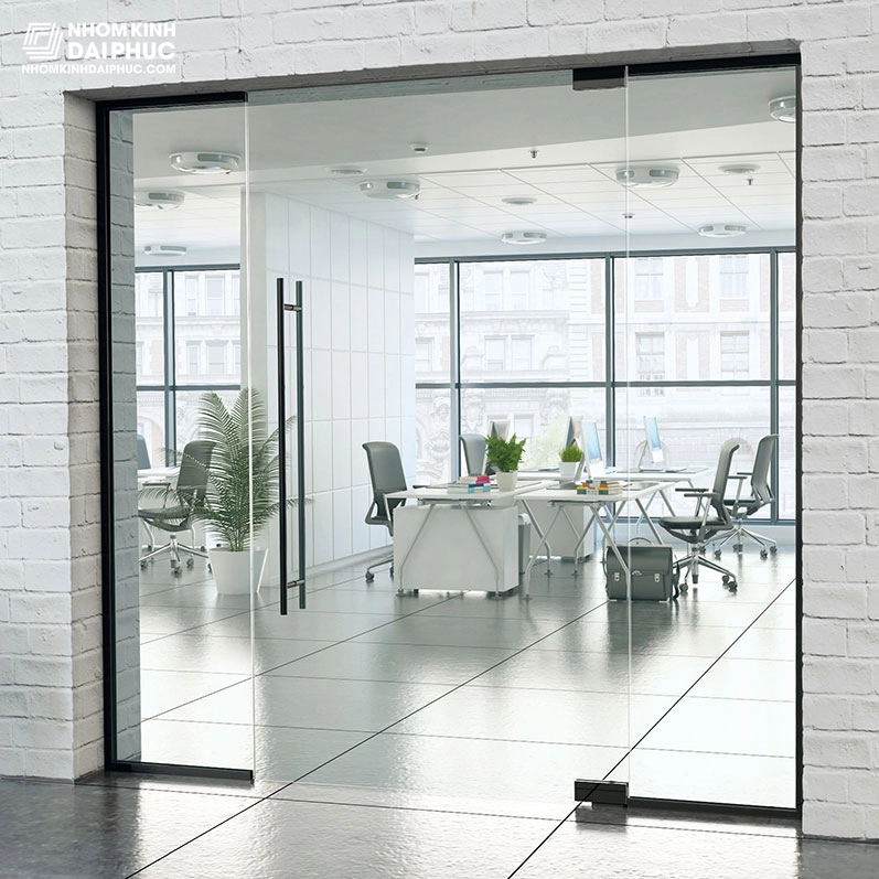 Cửa kính cường lực 1 cánh mở