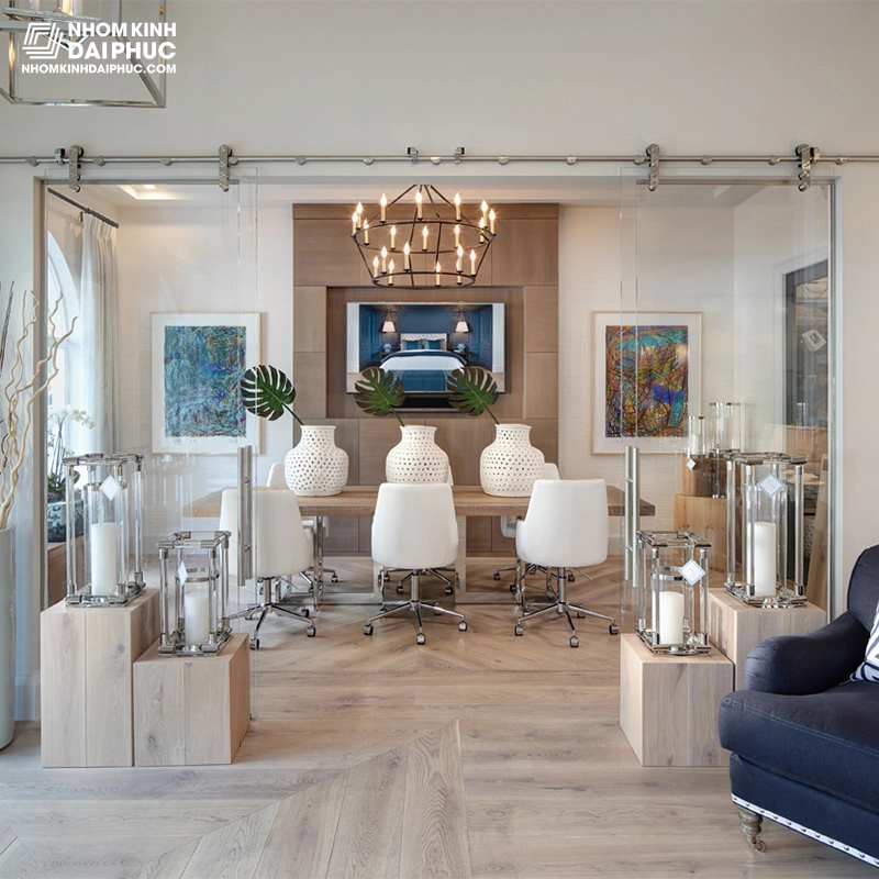 Cửa kính cường lực 2 cánh lùa