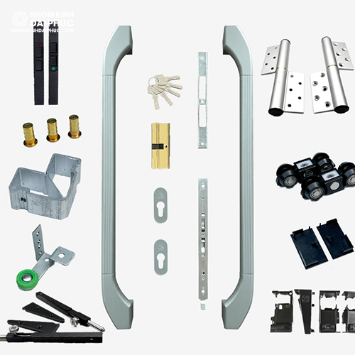 Phụ kiện cửa trượt quay 3 cánh màu trắng