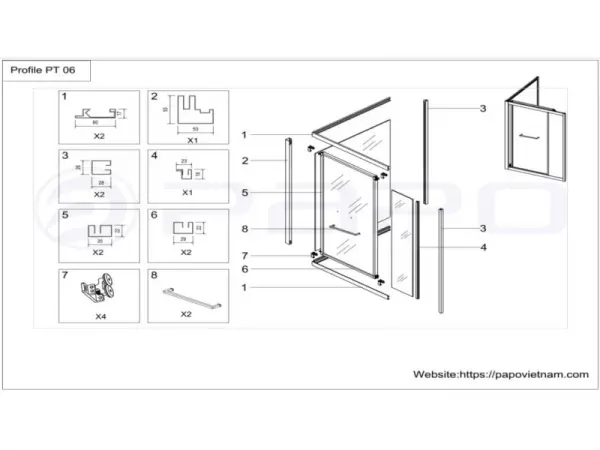 Bản vẽ chi tiết phụ kiện Papo mã PT06