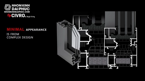 Profile mặt cắt cầu cách nhiệt của nhôm Civro