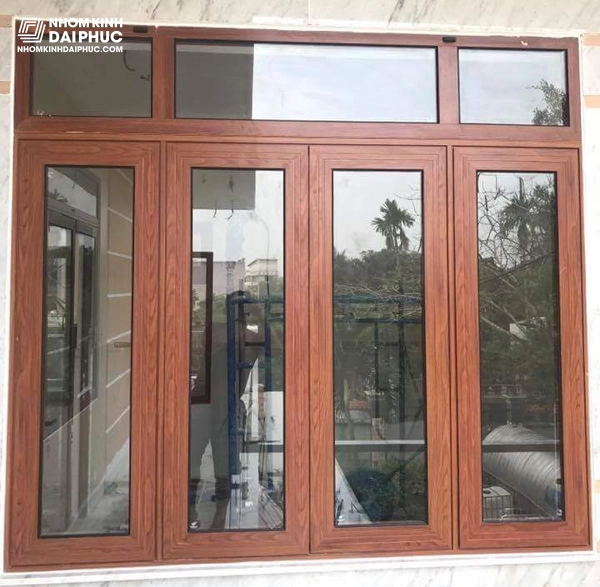 Cửa nhôm xingfa màu vân gỗ