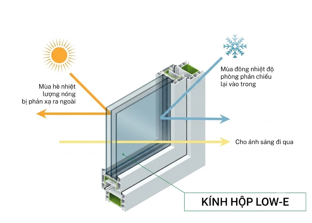 Cơ chế cản nhiệt và phản xạ tia UV ưu việt của kính Low-E