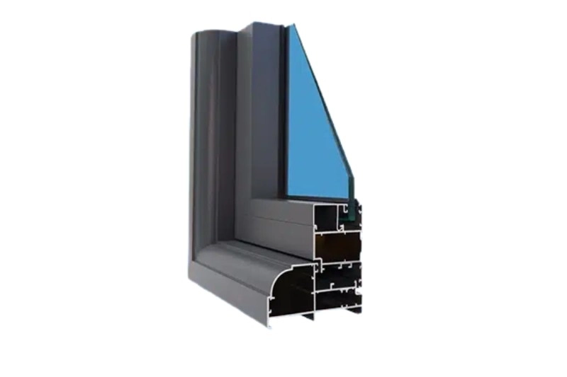 Mặt cắt kỹ thuật của nhôm Xingfa hệ 100 có các khoang rỗng và gân gia cường