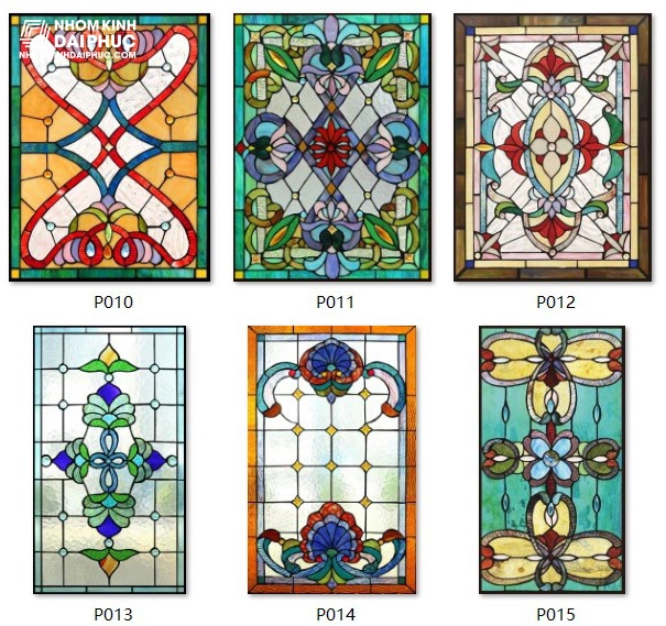 Kính hoa đồng nhiều màu sắc