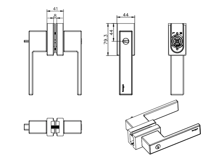 Khóa cửa đi mở quay hệ Slim có chìa – BL99B35A-ET-16-DP
