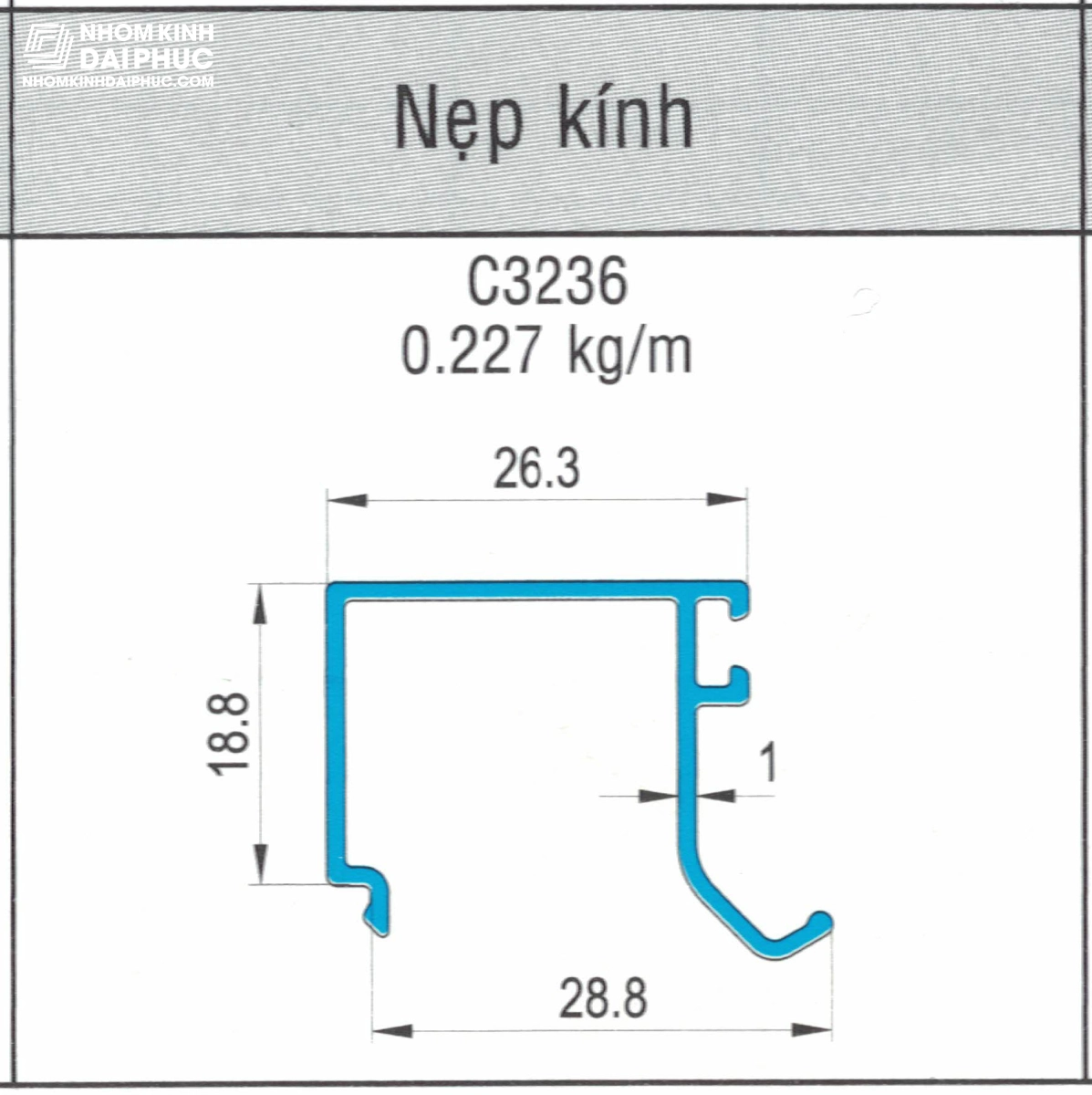 Nẹp kính hộp C3236
