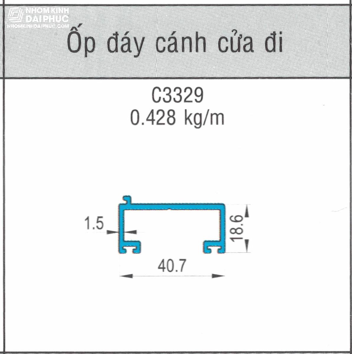 Ốp chân thanh đáy cánh cửa đi C3329