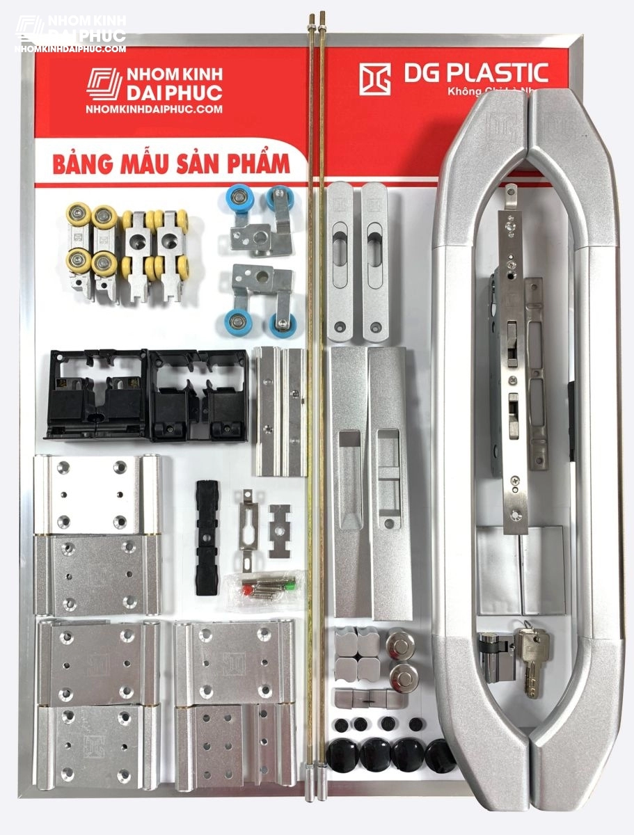 Phụ kiện cửa trượt quay màu trắng