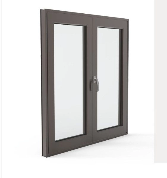 Cửa sổ mở quay 2 cánh nhôm Maxpro hệ R65 màu nâu thu