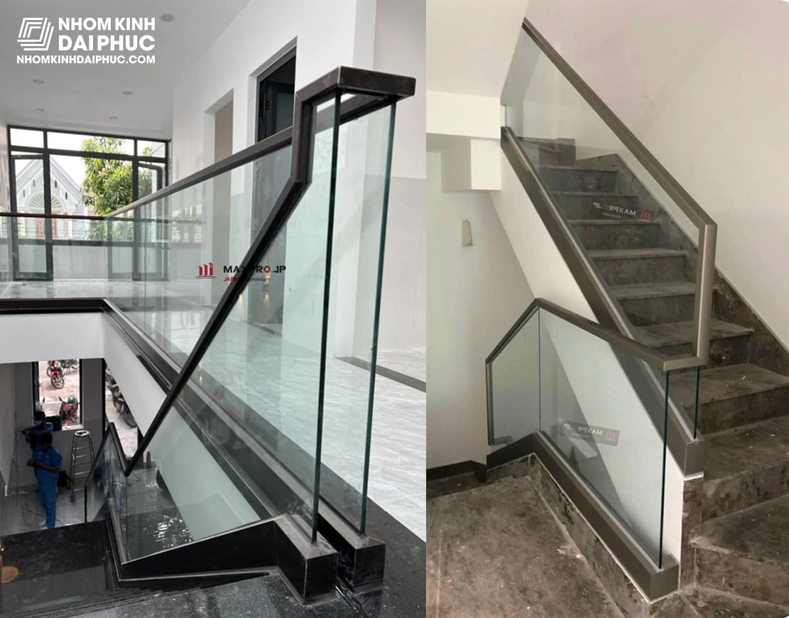 Cầu thang Maxpro tay vịn solex