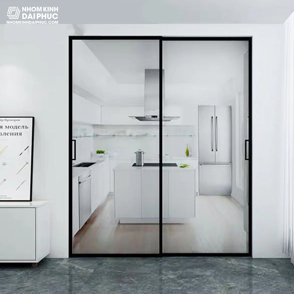 Mẫu cửa trượt slim 2 cánh lùa trên 2 ray Mẫu cửa trượt slim 2 cánh lùa trên 2 ray