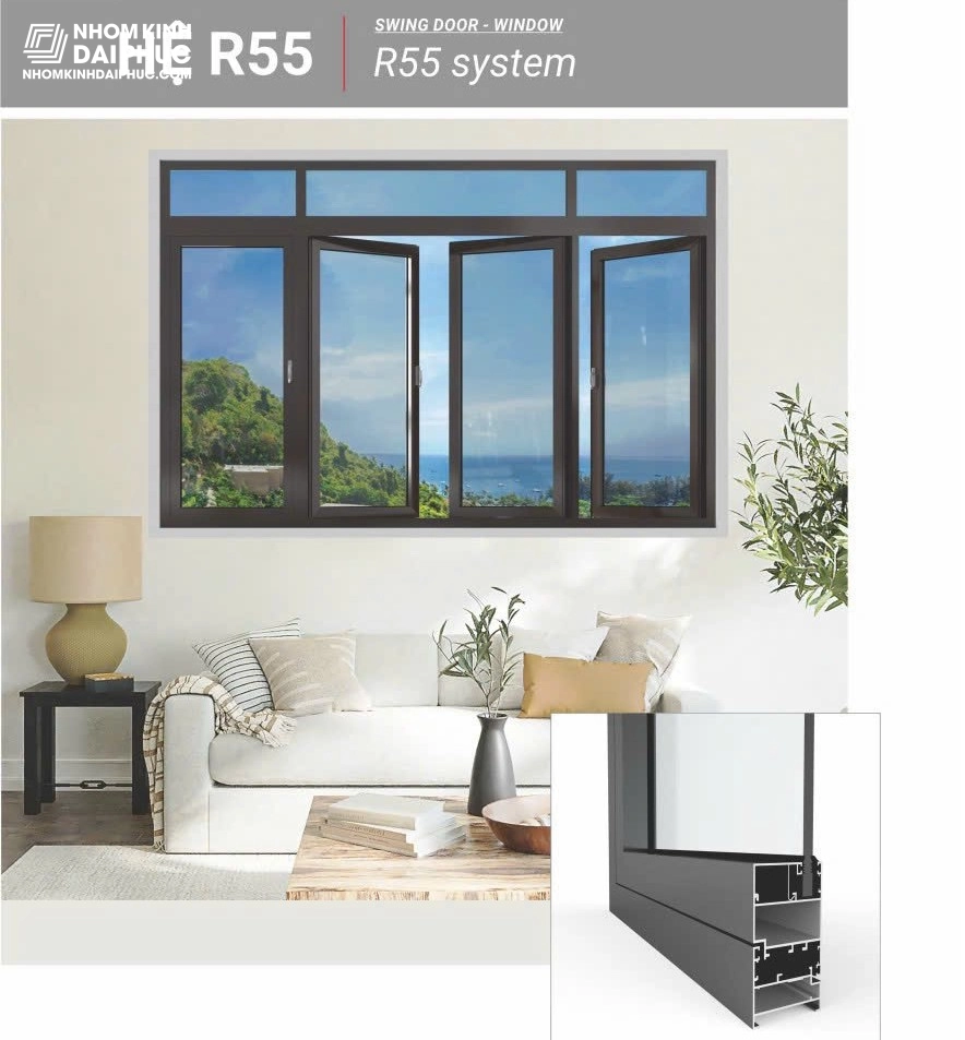 Cửa sổ nhôm Maxpro hệ 55