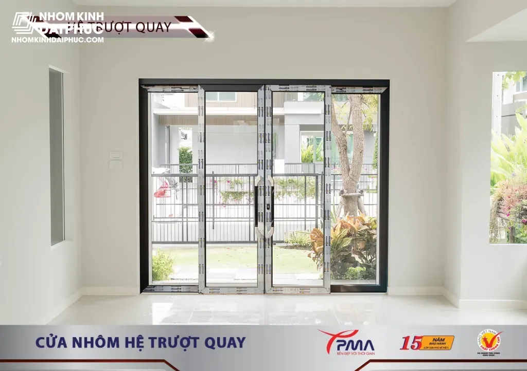 Cửa nhôm trượt quay PMA cho phòng khách