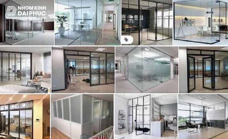 Mẫu vách ngăn nhôm kính Xingfa