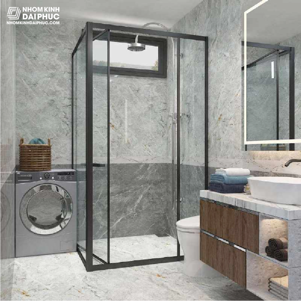 Cửa Lùa Slim Phòng Tắm Kính Thương Hiệu Gymek