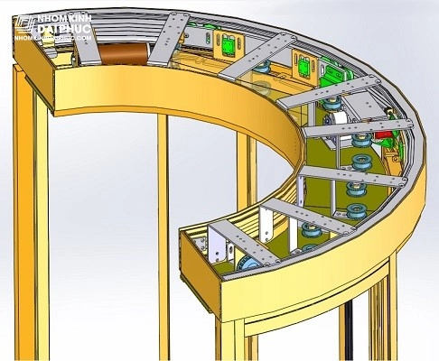 Cấu tạo cửa tự động cong