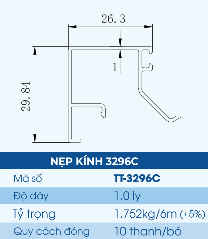 3296C - Nẹp kính 3296C