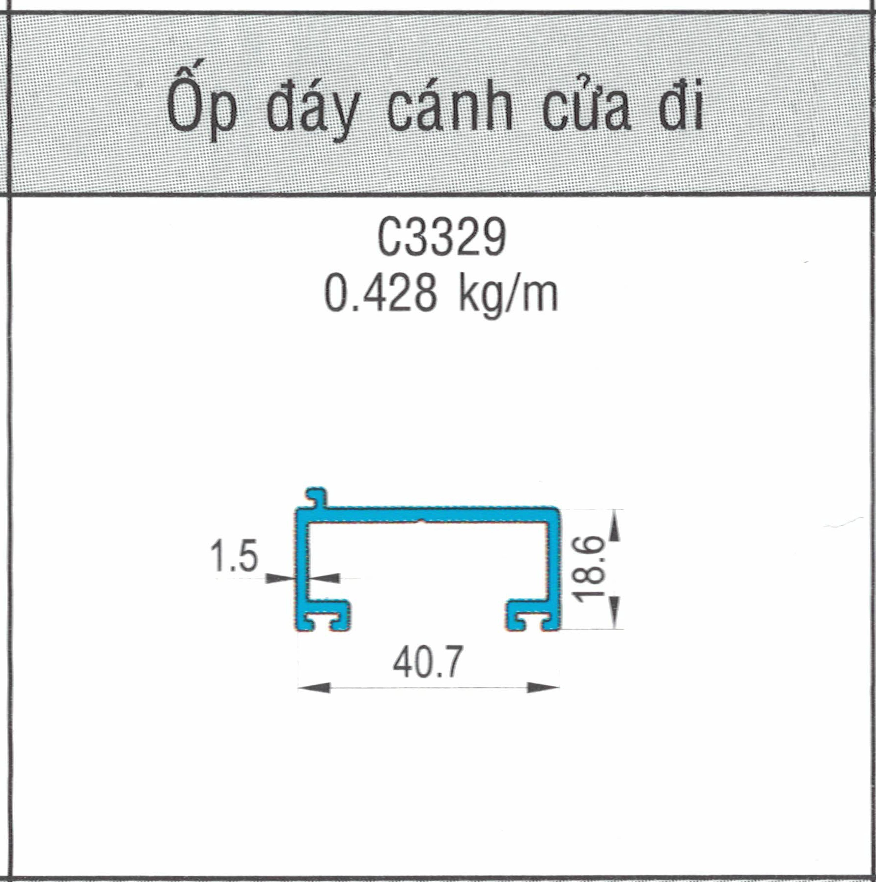 C3329 - Ốp đáy cánh cửa đi