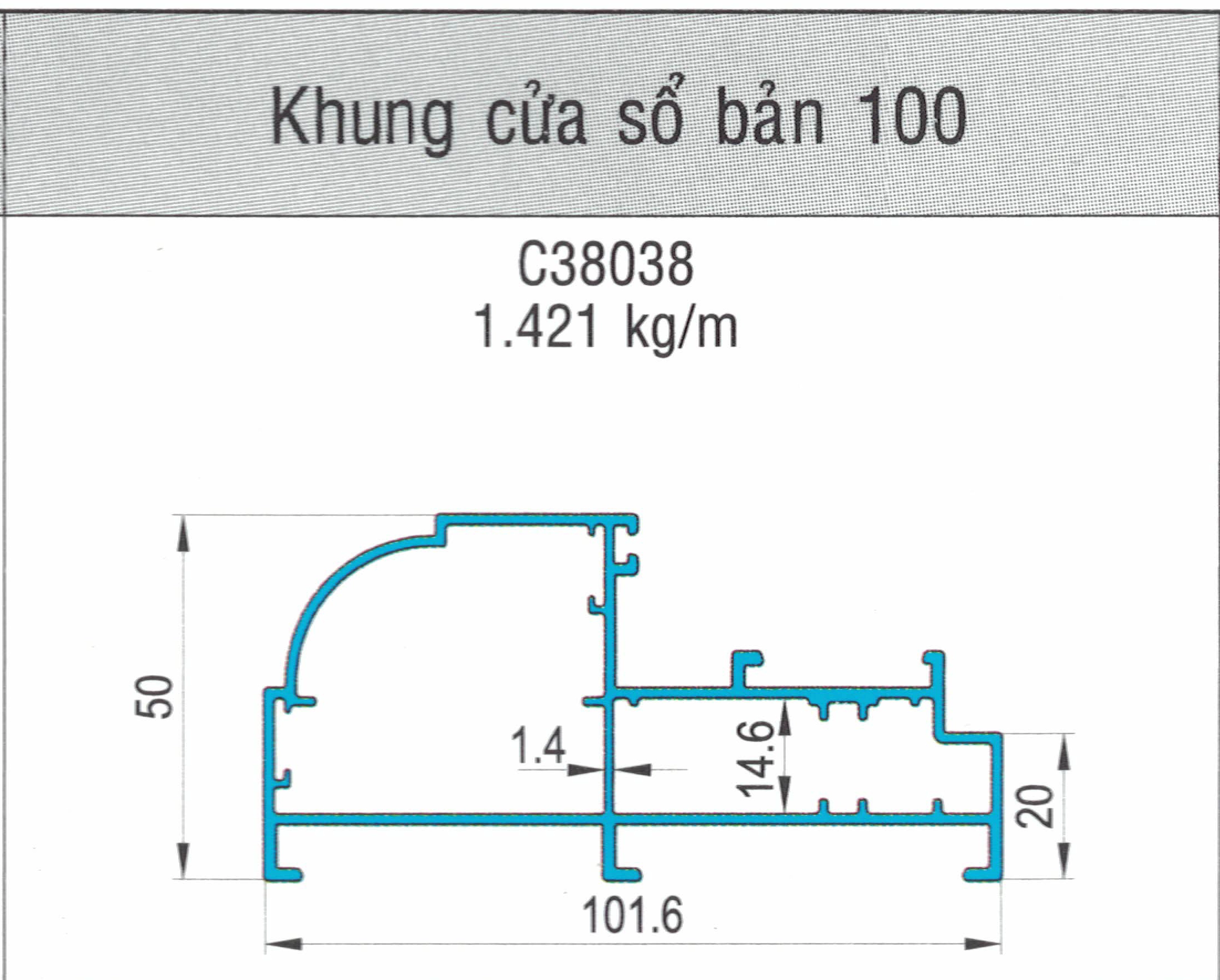 C38038 - Khung bao cửa sổ hệ 100