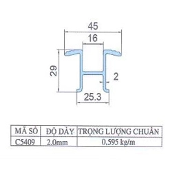 C5409 - Ray âm cửa xếp trượt