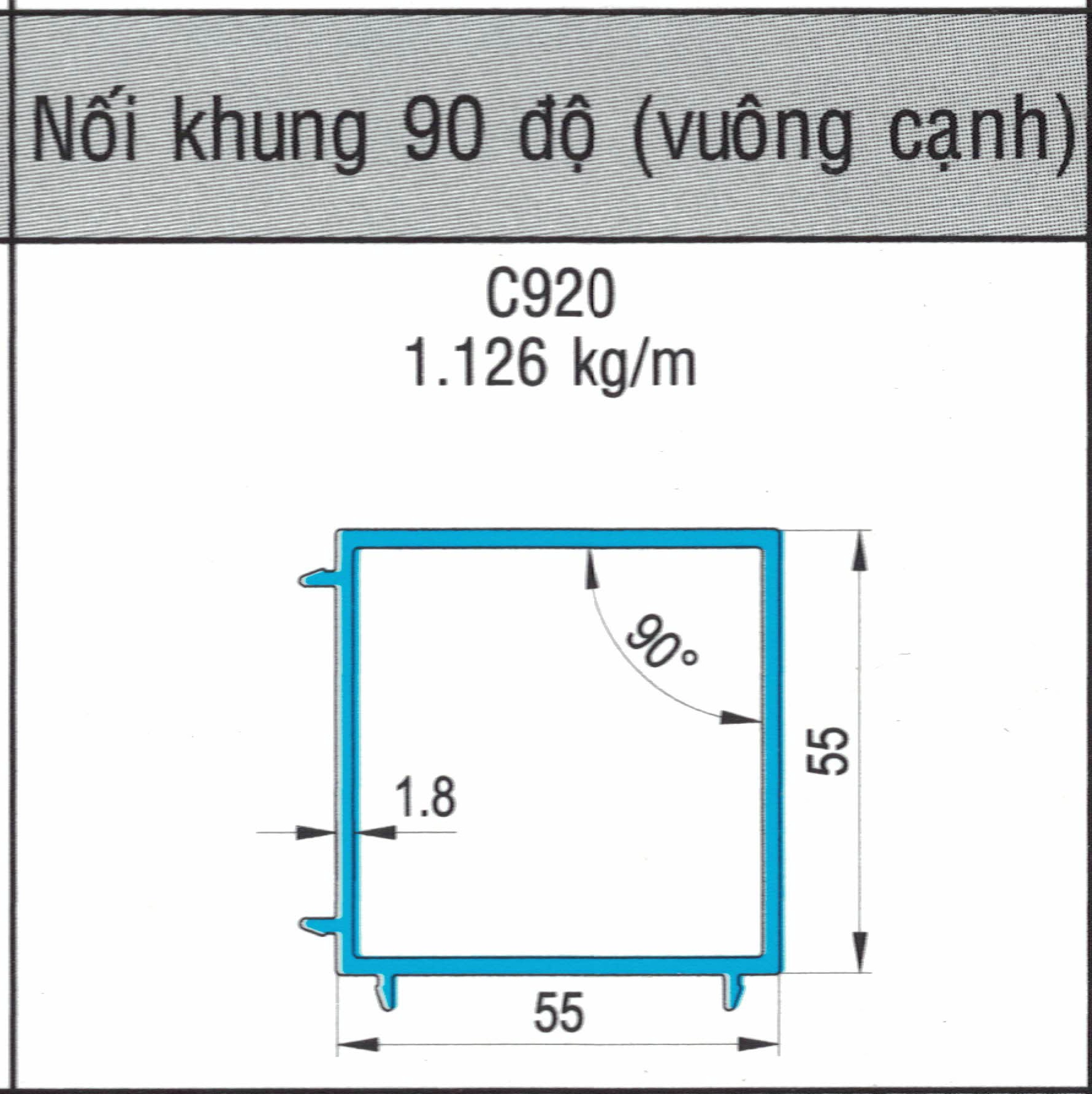 C920 - Nối khung 90 độ ( vuông cạnh )