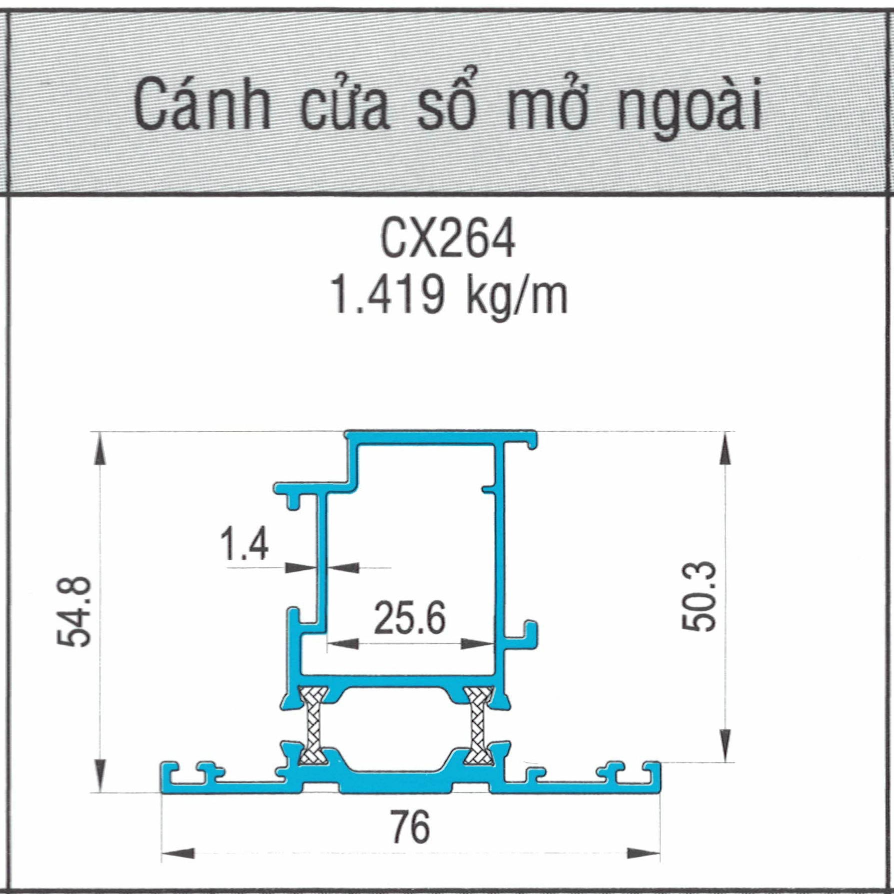 CX264 - Cánh cửa sổ mở ngoài