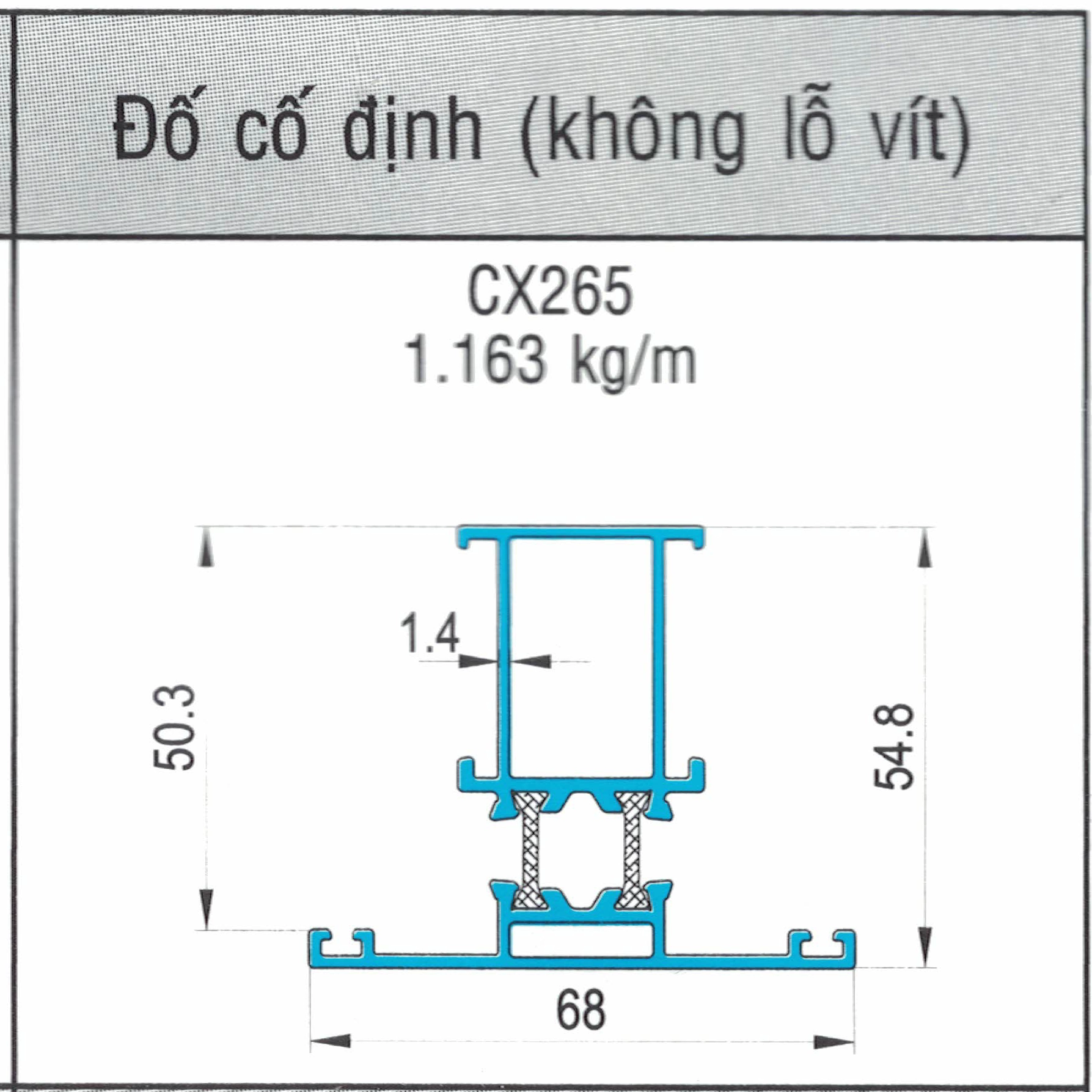 CX265 - Đố cố định (không lỗ vít)