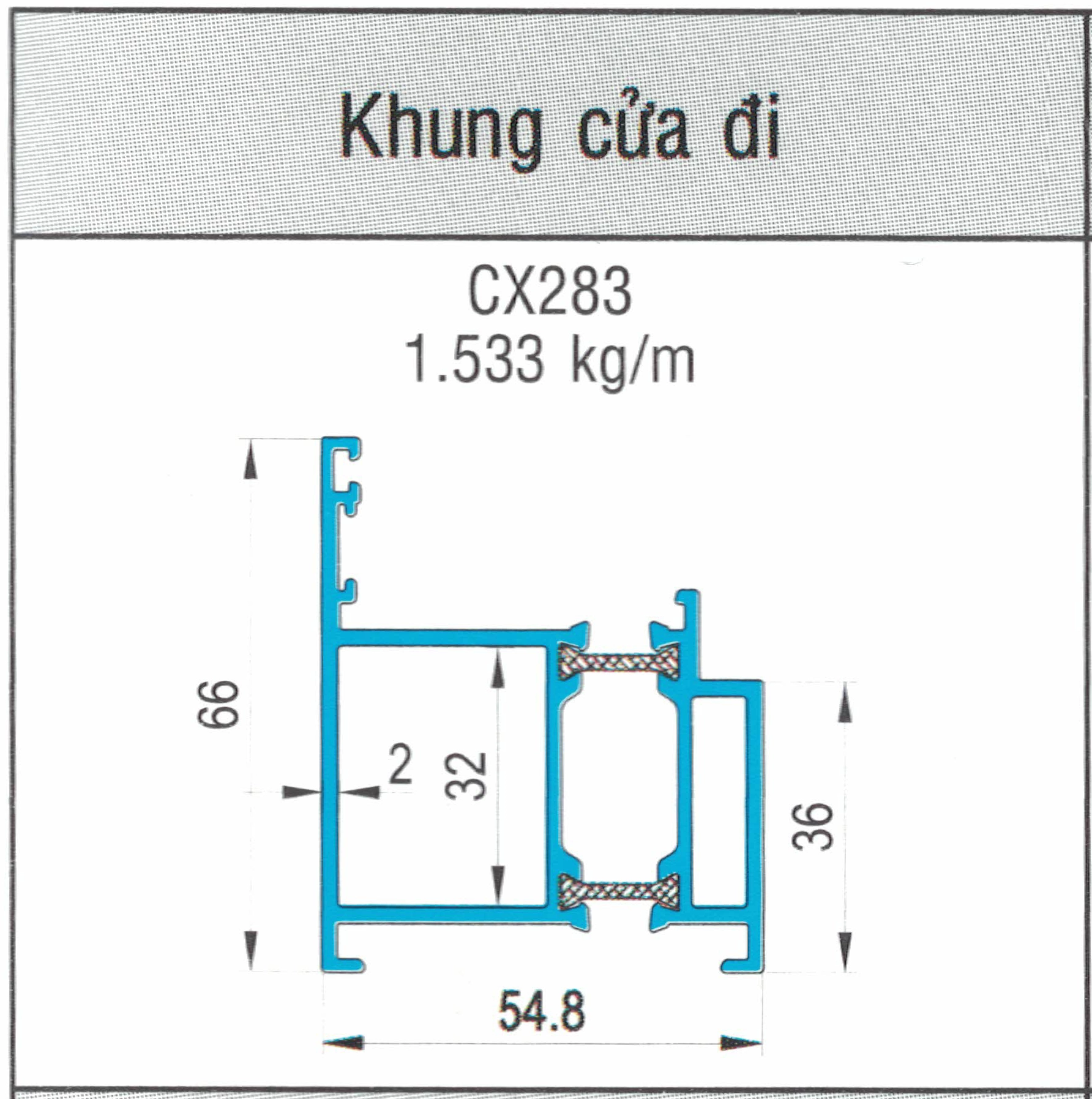 CX283 - Khung bao cửa đi