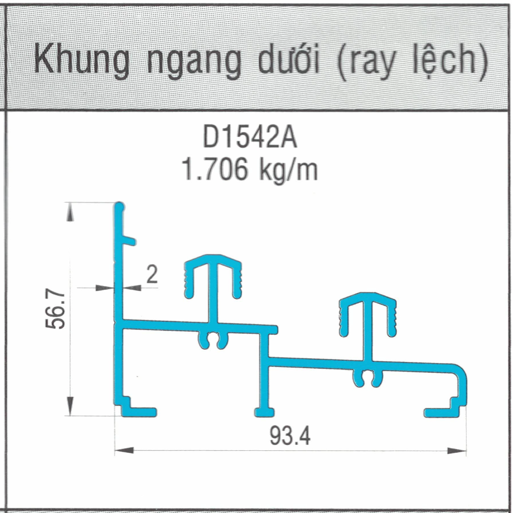 D1542A - Khung bao ngang dưới (ray lệch) hệ 93