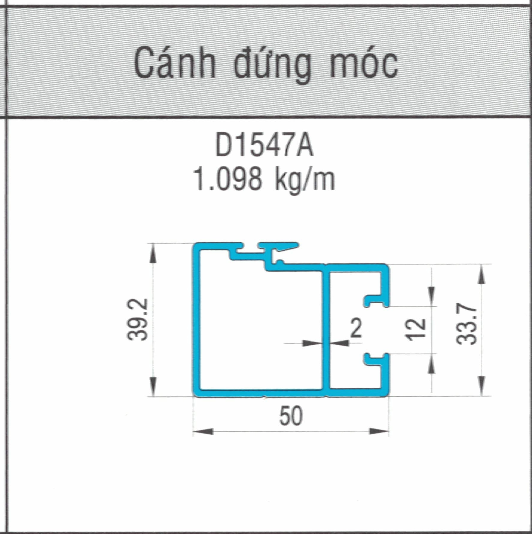 D1547A - Cánh đứng móc hệ 93