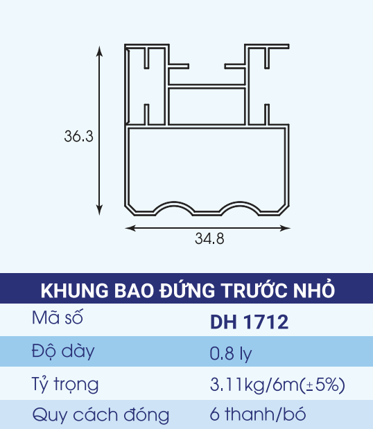 DH-1712 - Khung bao đứng trước nhỏ