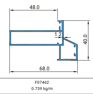 F07462 - Khung cửa đi mở trong