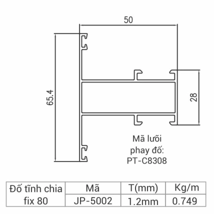 JP-5002 - Đố tĩnh chia fix 80