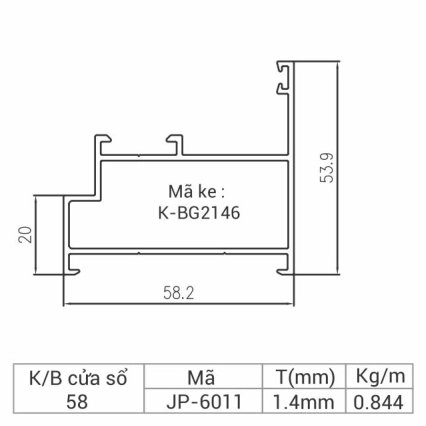 JP-6011 - Khung bao cửa sổ 58