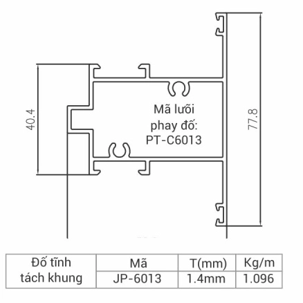 JP-6013 - Đố tĩnh tách khung 58