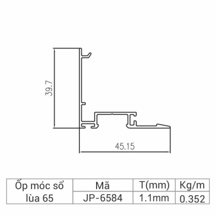 JP-6584 - Ốp móc cửa sổ lùa 65