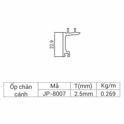 JP-8007 - Ốp chân cánh xếp trượt 80